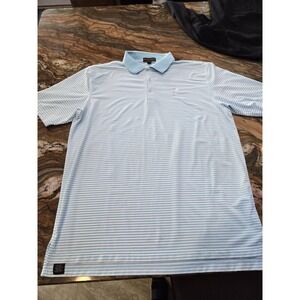 Peter Millar Summer Comfort XL Golf Polo Shirt Striped Blue Preformance
